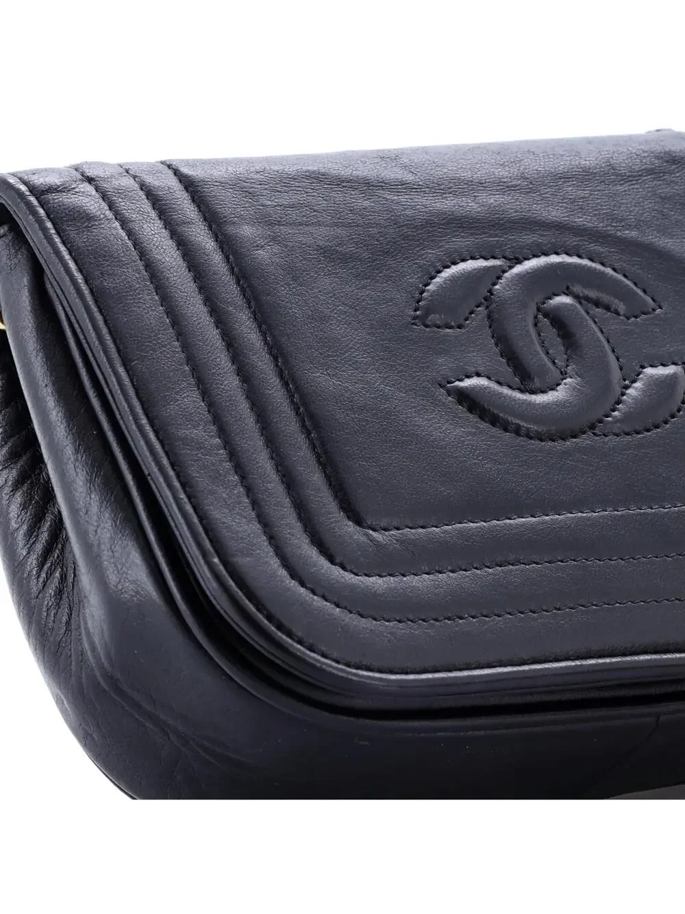 Chanel Vintage Cc Stitch Flap Bag #334907C20B